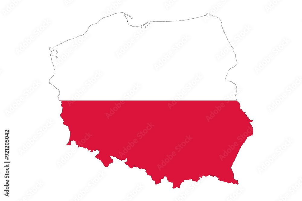Poland flag map contour vector illustration Poland flag map contour vector illustration