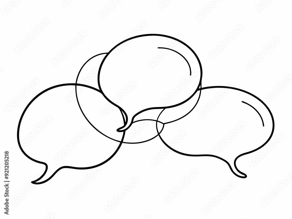 continuous single line drawing of speech bubbles, line art vector illustration
continuous single line drawing of speech bubbles, line art vector illustration