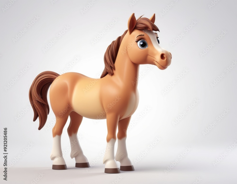 cute horse 3d animals pictures for kids, good for print for clothing, stationery, books, children's products, farm animal cute horse 3d animals pictures for kids, good for print for clothing, stationery, books, children's products, farm animal