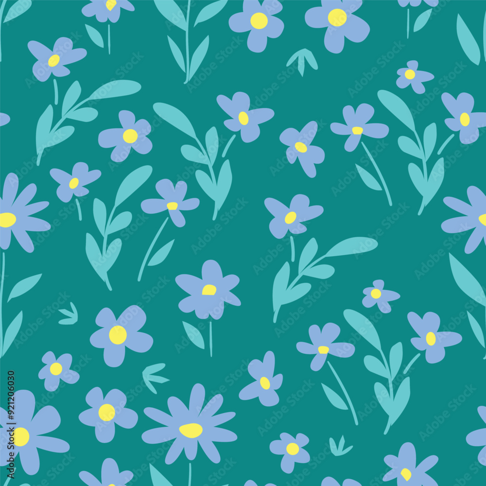 Abstract seamless pattern with hand drawn cute daisy flowers vector Abstract seamless pattern with hand drawn cute daisy flowers vector