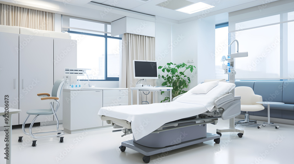 Picture of a General Practitioner's Examination Room in a Modern Hospital Setting Picture of a General Practitioner's Examination Room in a Modern Hospital Setting