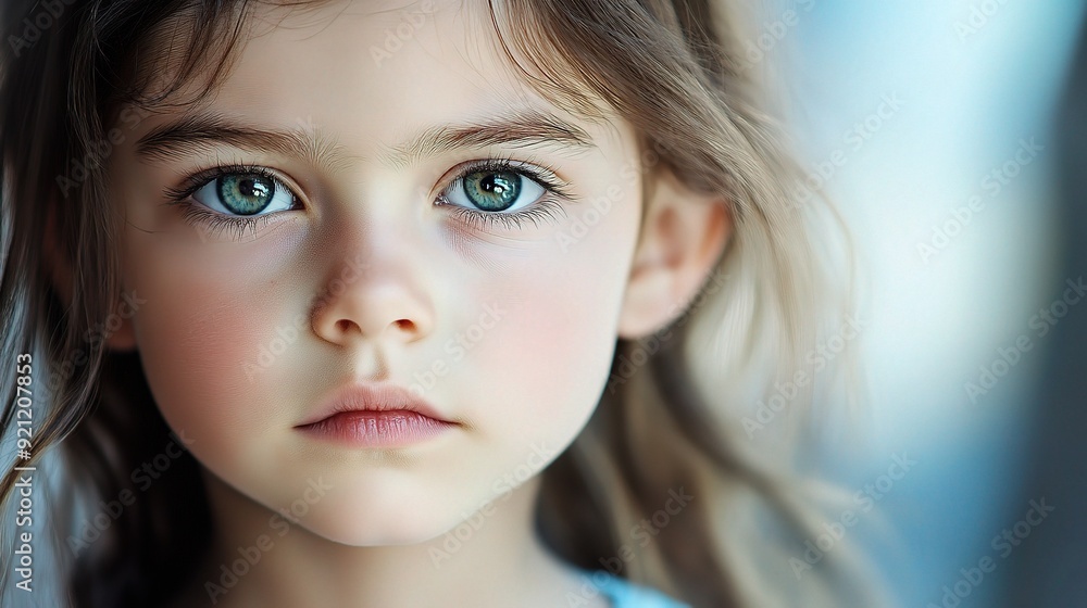 The World in Her Eyes: A young girl's pensive gaze reflects a depth beyond her years, capturing the innocence and wonder of childhood. The World in Her Eyes: A young girl's pensive gaze reflects a depth beyond her years, capturing the innocence and wonder of childhood.
