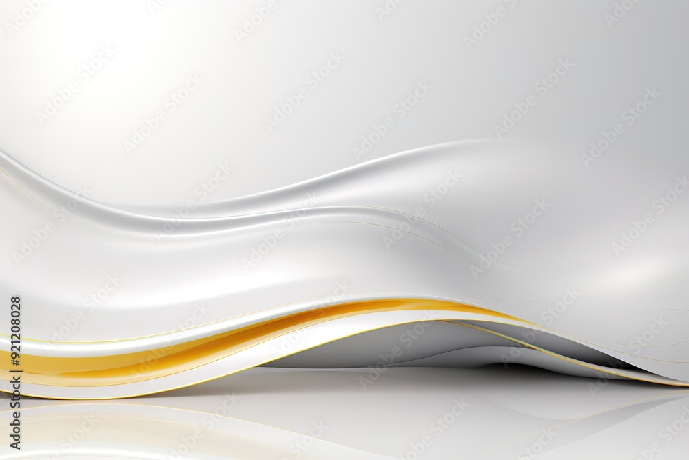 Abstract white background with yellow lines and wave. Abstract white background with yellow lines and wave.