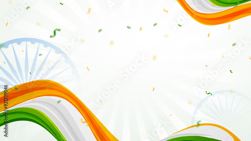 Happy Independence Day India celebration, poster and web banner, Digital background, Social Media Post, Indian flag background for independence day, Flares, Text, Logo, Sparkle Background  