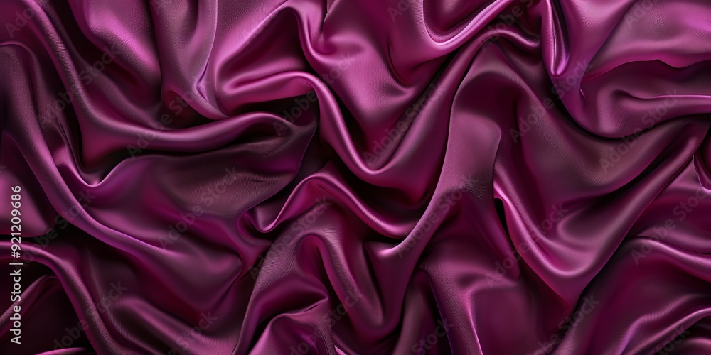 Deep Plum Red Fabric with Ripples and Folds. Wavy Surface Background. Deep Plum Red Fabric with Ripples and Folds. Wavy Surface Background.
