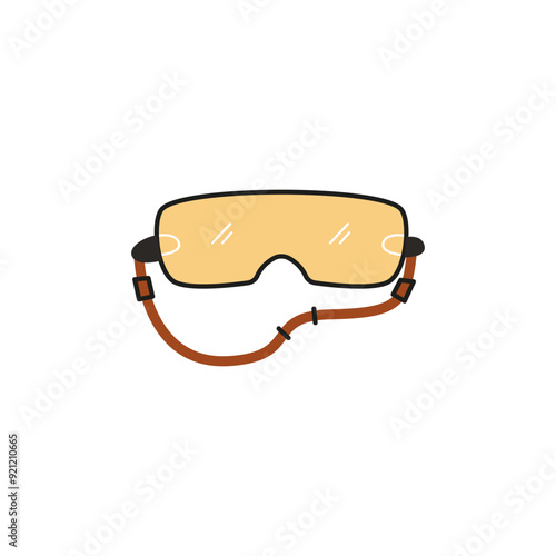 The vector illustration shows anti-glare glasses that complement the professional image of a jockey
