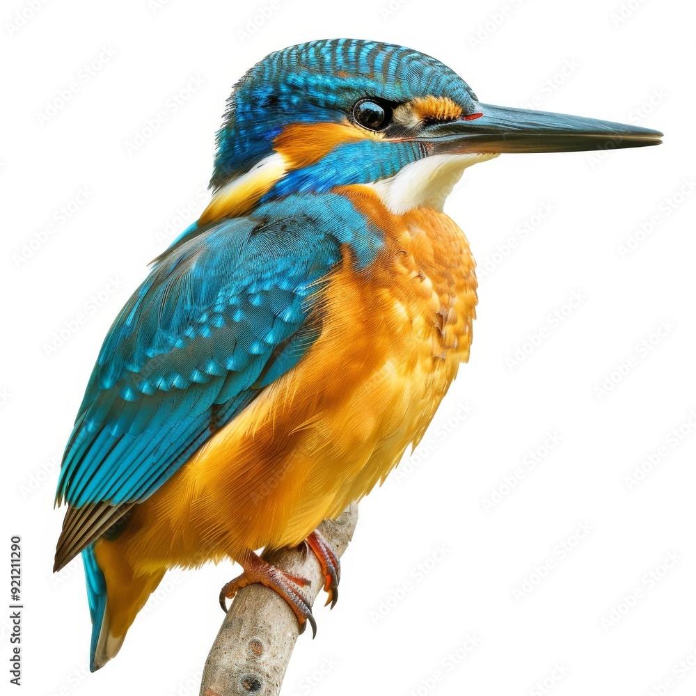 3D Illustration of a Kingfisher Bird on White Background 3D Illustration of a Kingfisher Bird on White Background