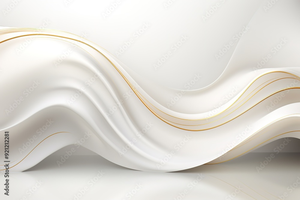 White and gold abstract background with wavy lines. White and gold abstract background with wavy lines.