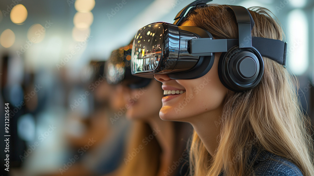 Team members using virtual reality to simulate project scenarios and test different strategies in a high-tech office Team members using virtual reality to simulate project scenarios and test different strategies in a high-tech office