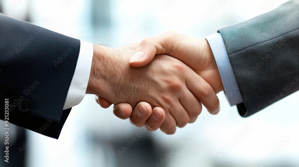 Handshake of Agreement: Two businessmen shake hands, symbolizing partnership, trust, and a successful business deal Handshake of Agreement: Two businessmen shake hands, symbolizing partnership, trust, and a successful business deal