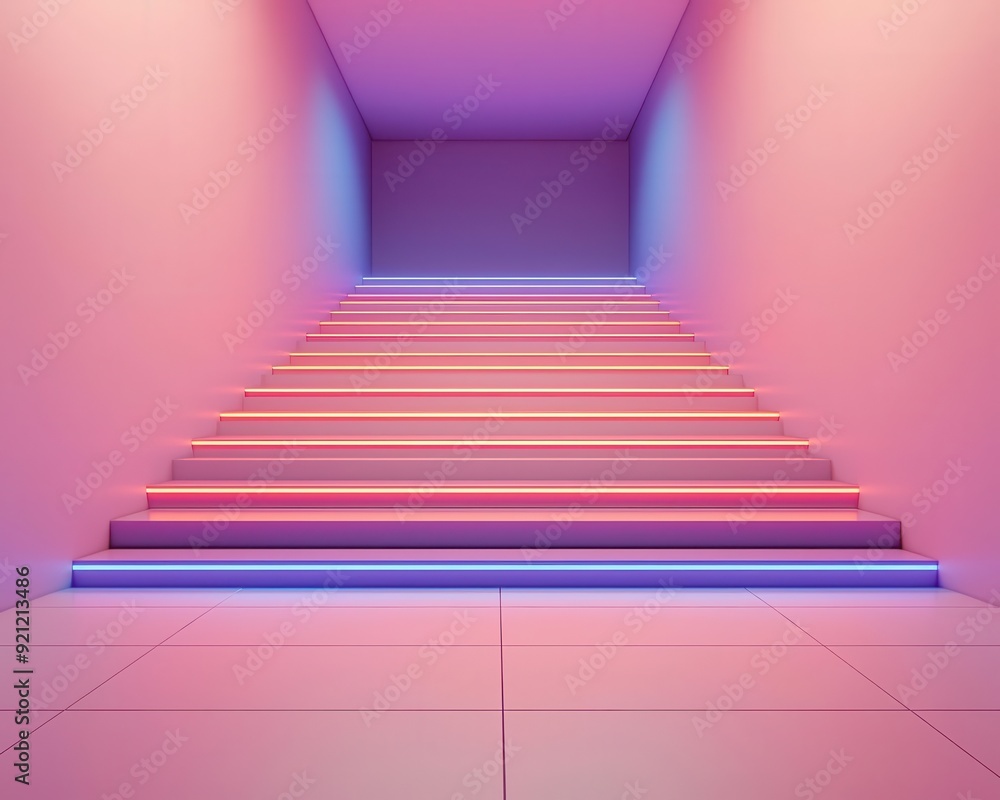 Empty catwalk with vibrant 3D runway lights in a futuristic setting, perfect for fashion design backgrounds Empty catwalk with vibrant 3D runway lights in a futuristic setting, perfect for fashion design backgrounds