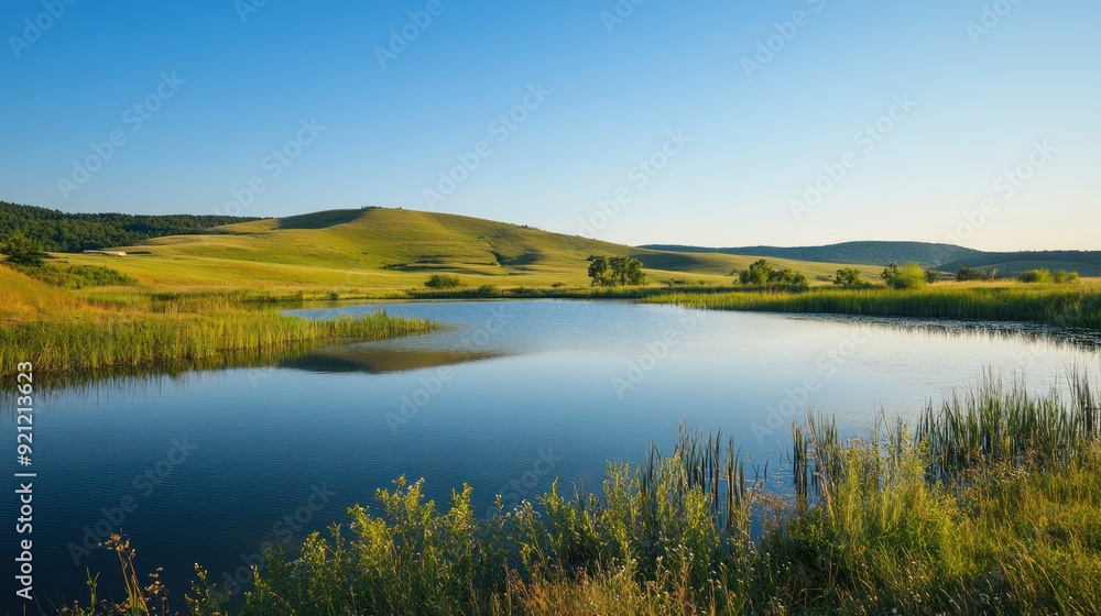 A beautiful lake with mountains in the background A beautiful lake with mountains in the background