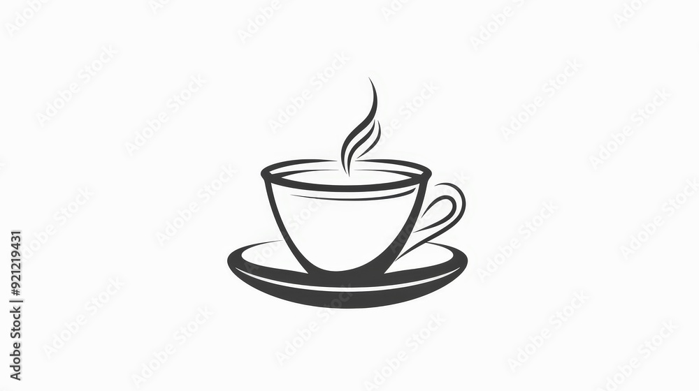 A simple illustration of a steaming coffee cup, isolated on white. A simple illustration of a steaming coffee cup, isolated on white.