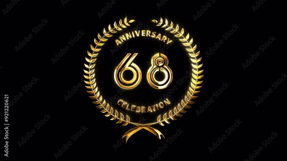 68th Anniversary Celebration. Happy 68 Years Anniversary Animation in ...
