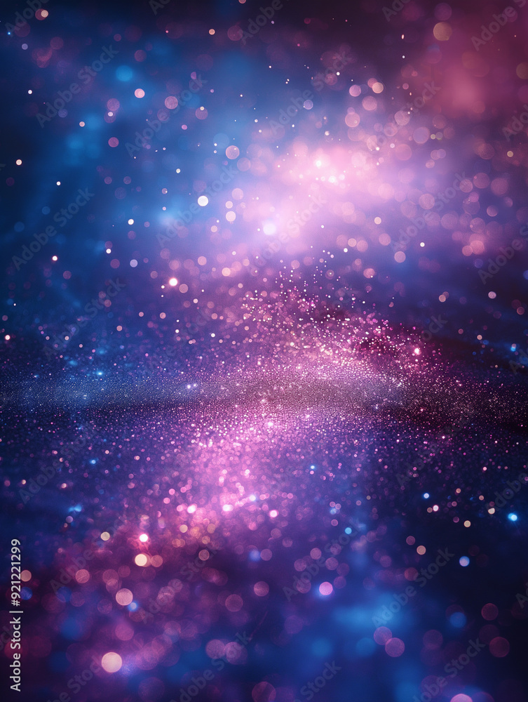 Fototapeta premium A purple and blue wave with a lot of sparkles