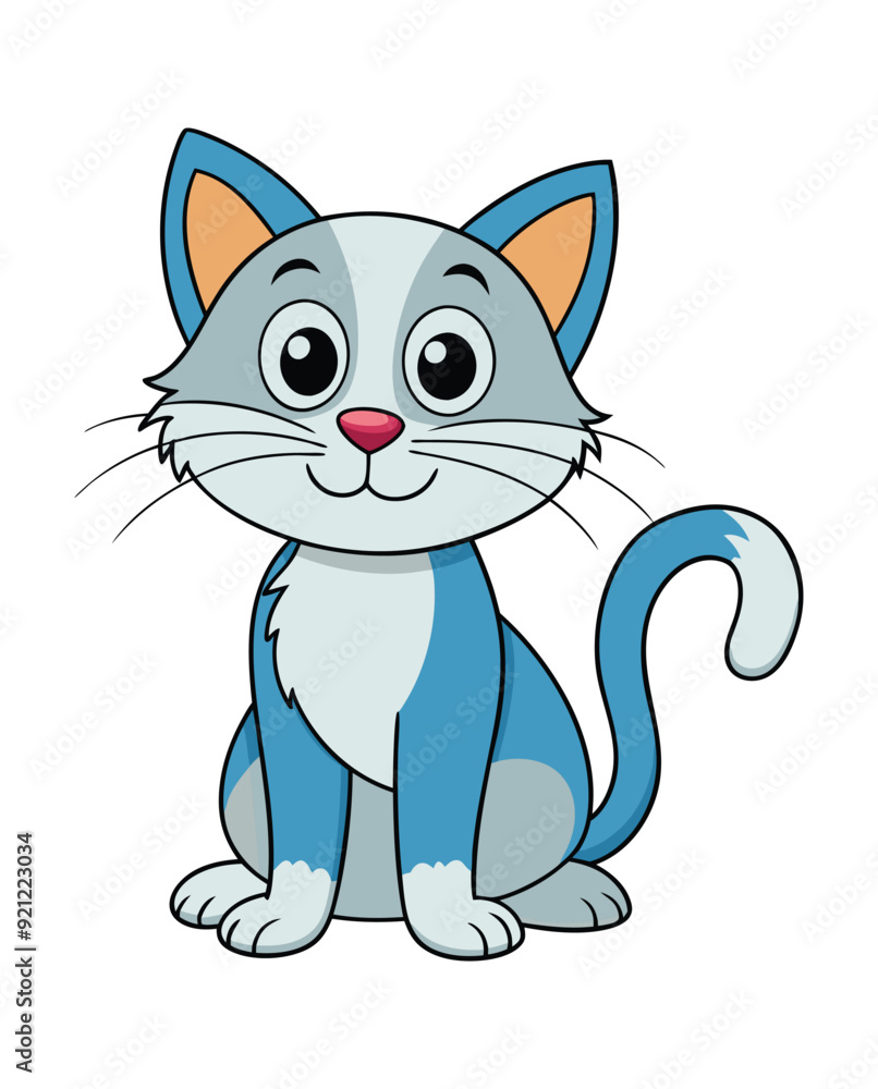 Fototapeta premium Cute cat cartoon character design illustration