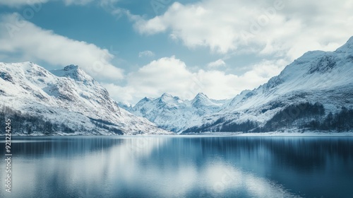 Wallpaper Mural A beautiful mountain range with a lake in the foreground Torontodigital.ca