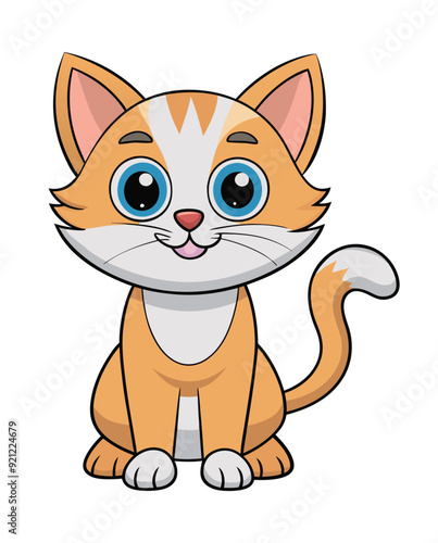 Cute cat cartoon character design illustration