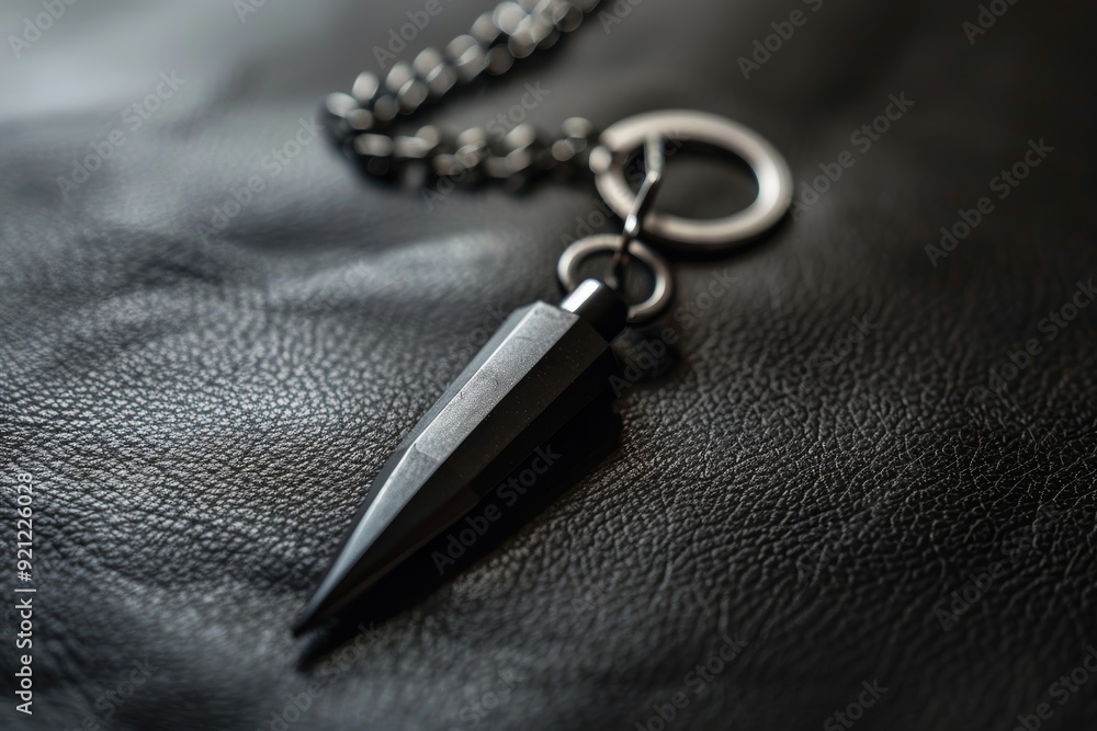 Compact Self-Defense Keychain with Sharp Tip on Sleek Black Surface for Personal Safety Compact Self-Defense Keychain with Sharp Tip on Sleek Black Surface for Personal Safety
