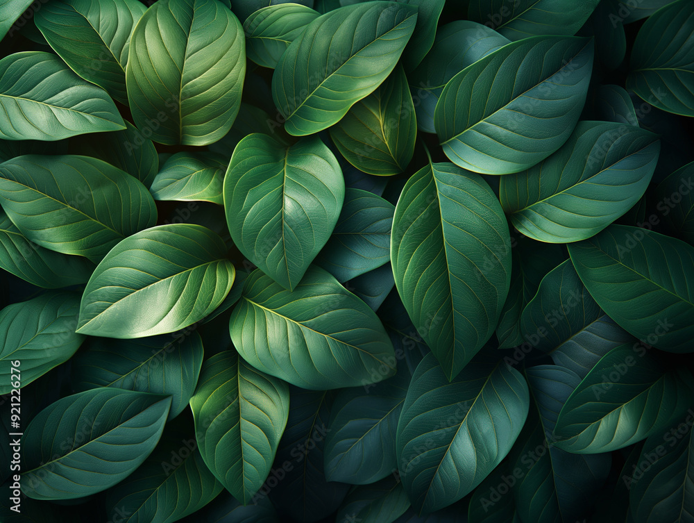 A lush green plant with many leaves and some flowers A lush green plant with many leaves and some flowers