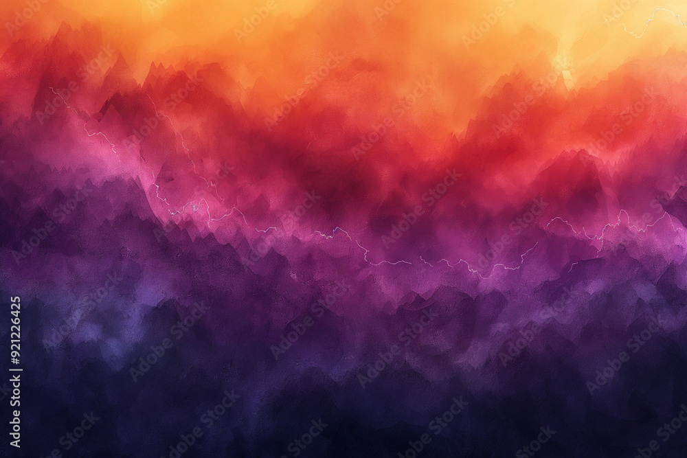 Fototapeta premium A colorful painting of a sky with purple and orange clouds