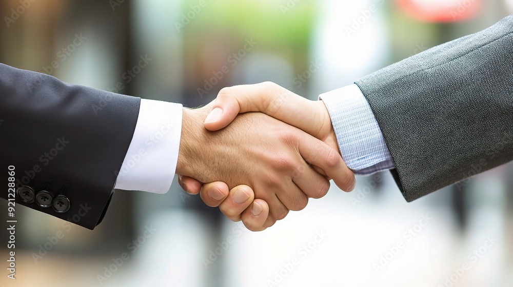 Handshake of Agreement: Two business professionals shake hands, symbolizing a partnership, deal, or agreement. The image evokes trust, collaboration, and success. Handshake of Agreement: Two business professionals shake hands, symbolizing a partnership, deal, or agreement. The image evokes trust, collaboration, and success.