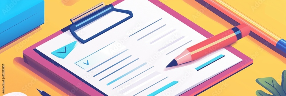 Illustration of a feedback form, ideal for social media banners and online surveys, emphasizing communication and user interaction. Illustration of a feedback form, ideal for social media banners and online surveys, emphasizing communication and user interaction.