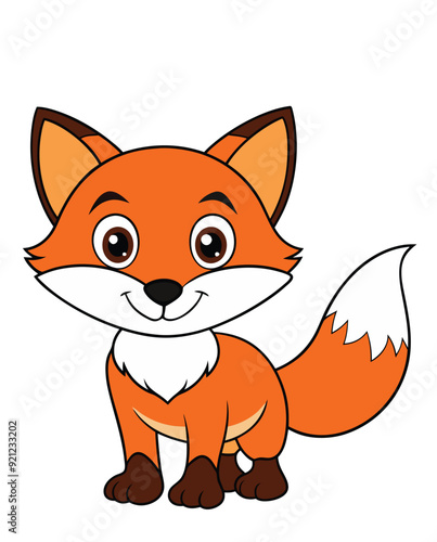 Fox cute cartoon character design illustration
