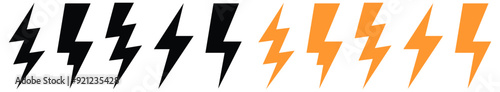 Thunder bolt flash icon, yellow flash lightning bolt icon - Electric power icon symbol - Power energy icon sign. vector illustration.