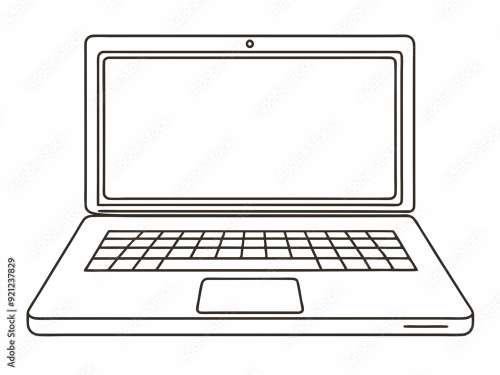 single line drawing of laptop computer isolated on white background, continuous line vector illustration
single line drawing of laptop computer isolated on white background, continuous line vector illustration