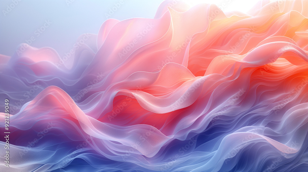 Obraz premium A colorful, abstract image of a wave with pink and blue colors
