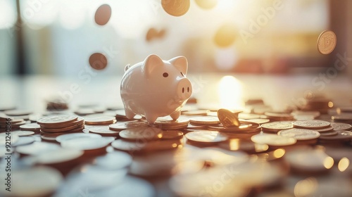 Piggy Bank and Coins