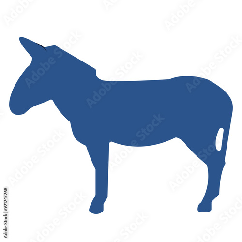 Blue donkey representing the Democratic Party of USA. Democracy vote concept. Element for print, banner, card, brochure or logo.