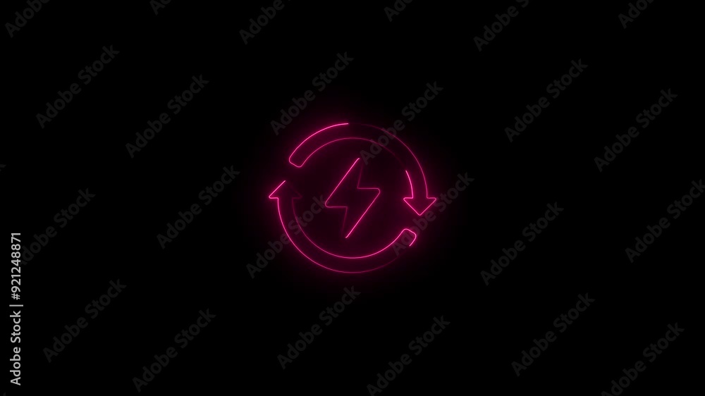 Glowing neon line Lightning bolt icon isolated on black background.charging sign. Charge flash icon. Thunder bolt. Lighting strike.