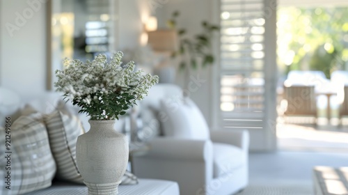 Cozy Living Room With Bright Natural Light and Elegant White Sofas