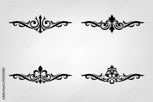 Classic Vitage Wedding Ornaments Frames Separator Elements Classic Vintage Wedding Invitation Hand Drawn Ornate the Calligraphy Poster Victorian Style