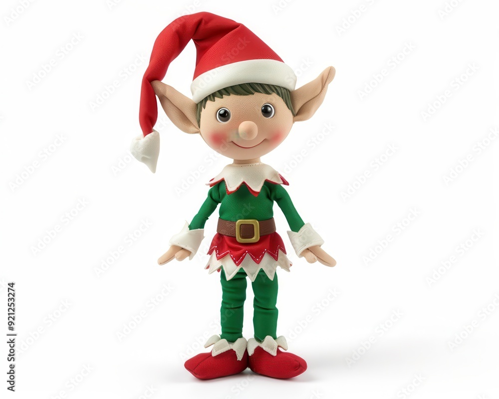 Elf. Christmas Time with Green Elf in Isolated White Background Elf. Christmas Time with Green Elf in Isolated White Background