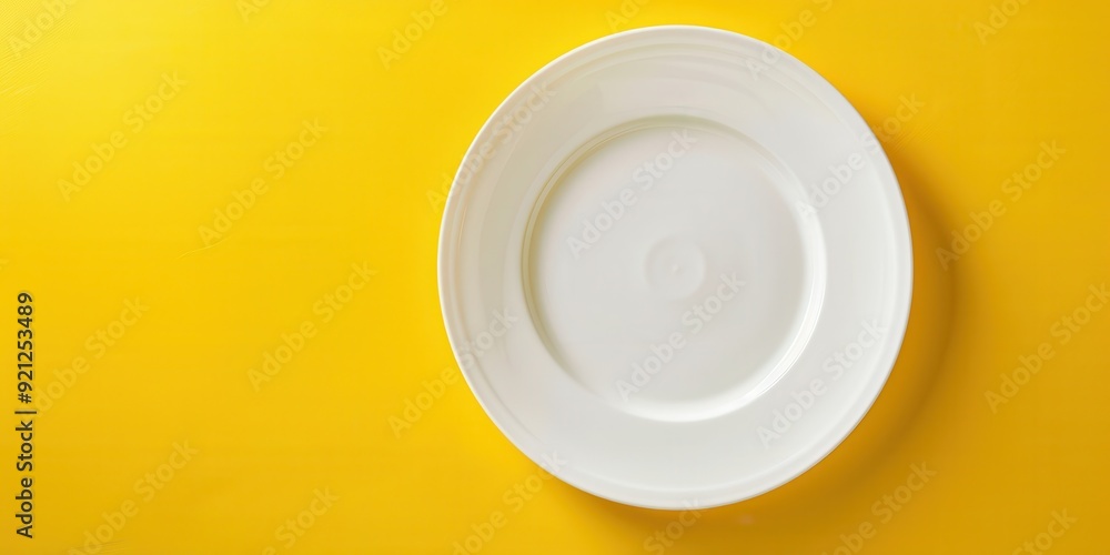 Empty Plate. Clean China Plate on Circle Background for Breakfast Concept Empty Plate. Clean China Plate on Circle Background for Breakfast Concept