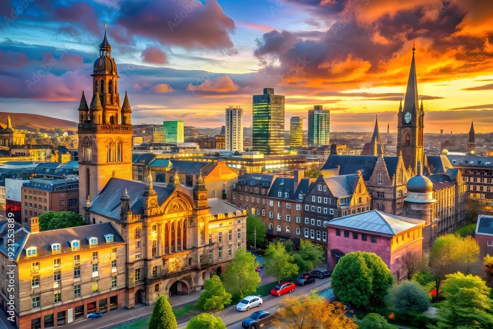 Naklejka premium Cityscape of Oxford City. Oxfordshire, England, UK