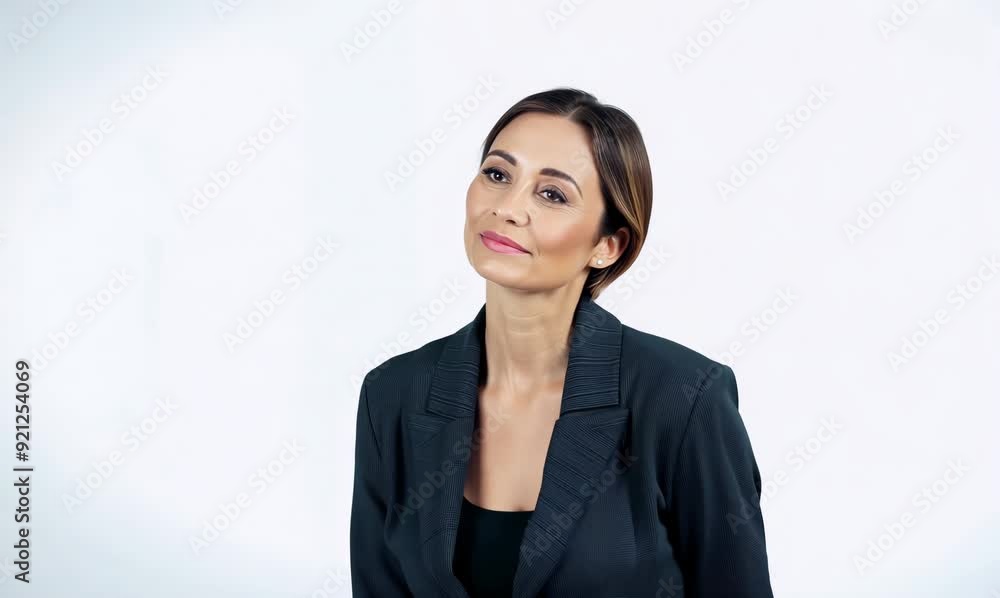 Portrait of a happy businesswoman smiling at the camera on white background Portrait of a happy businesswoman smiling at the camera on white background