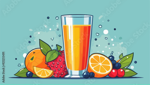 Healthy Mixed Fruit Juice Vector Design