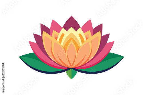 Lotus flower vector art illustration