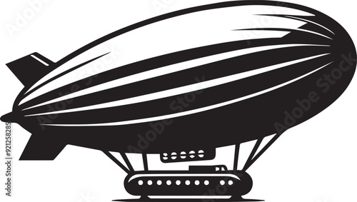 Airship vector silhouette illustration