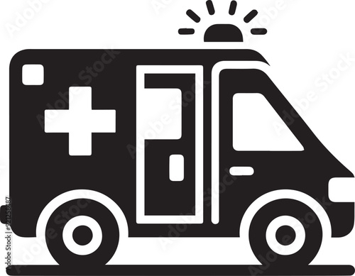 Ambulance vector silhouette illustration logo art