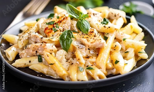 Creamy chicken penne pasta