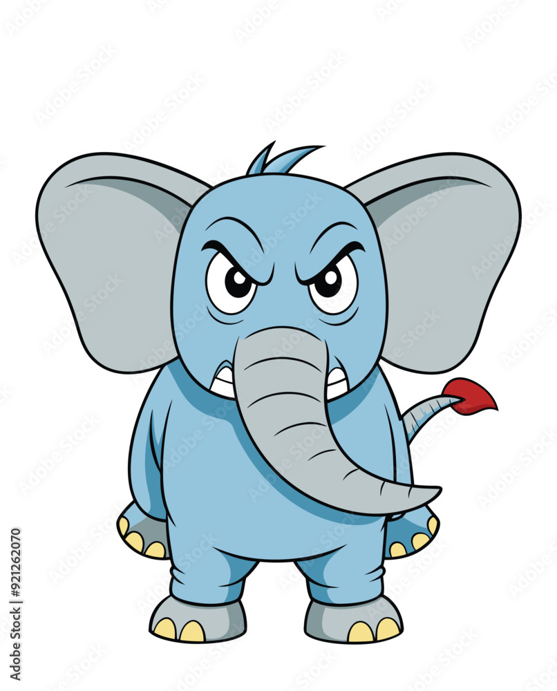 Naklejka premium A angry elephant cartoon character design