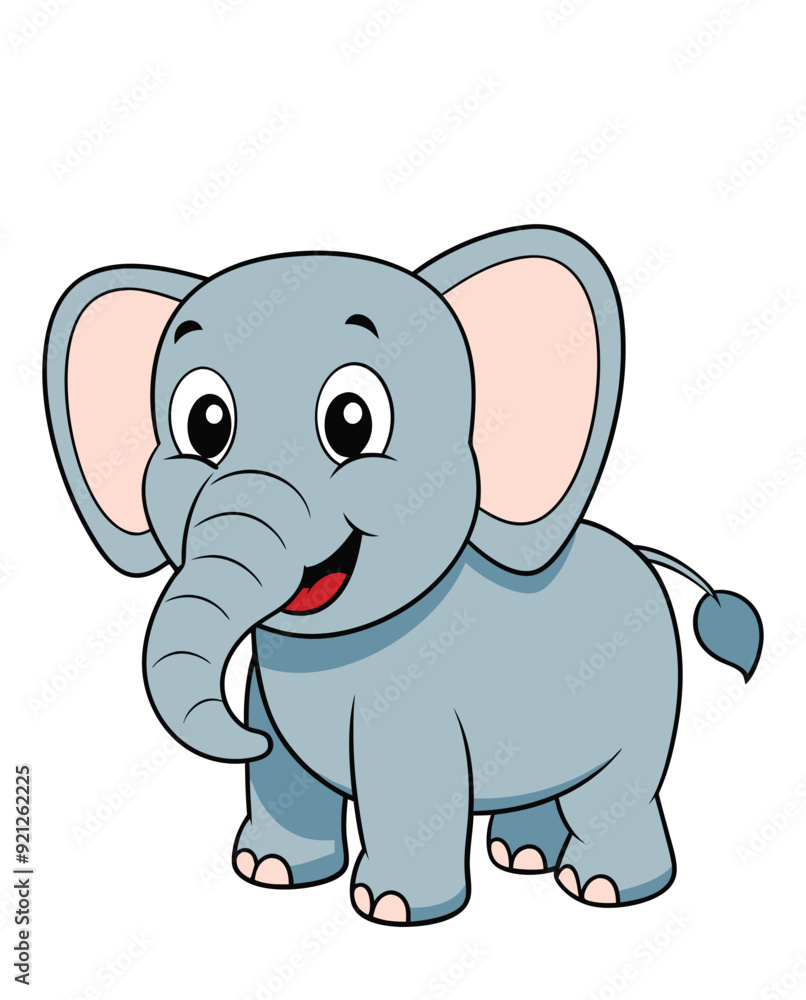 Naklejka premium A cute baby elephant cartoon character design