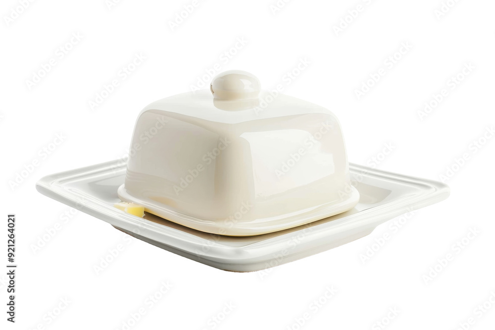 Butter Dish Isolated on Transparent Background. Butter Dish Isolated on Transparent Background.