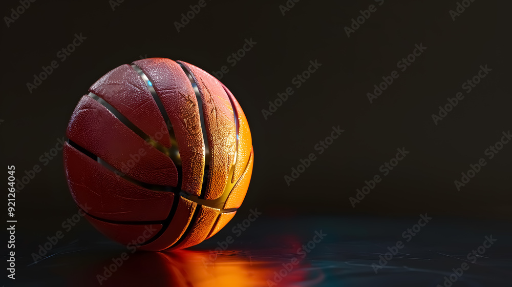 Basketball ball on a black background: A basketball displayed against a black background. Basketball ball on a black background: A basketball displayed against a black background.