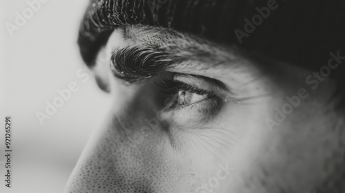 Close-Up of a Man's Eye Highlighting Intricate Details in Natural Light